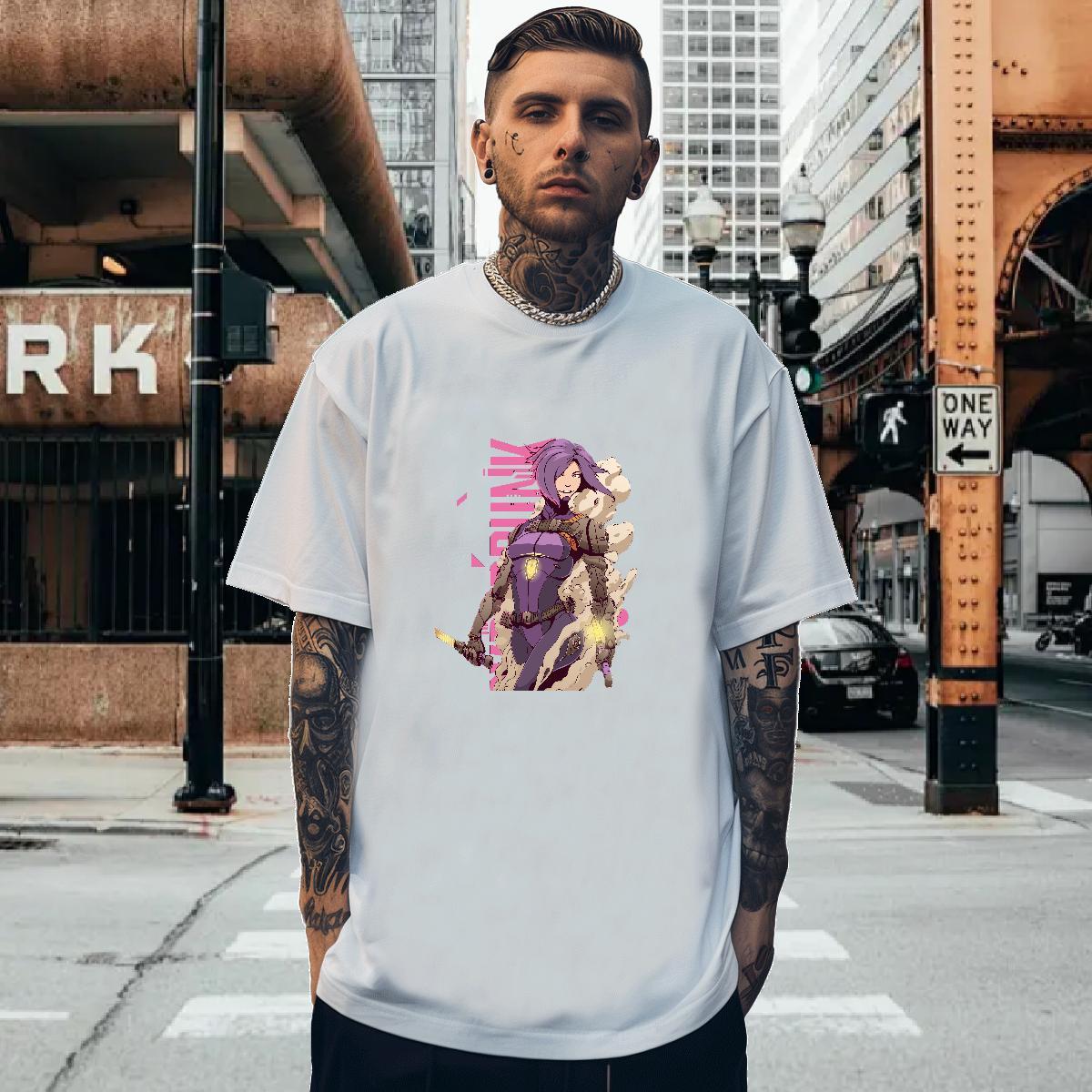 T Shirt For Man 230g Pure Cotton portrait Street Wear Breathable Short Sleeve Customized Couples T Shirts Classic Casual High Quality Clothings