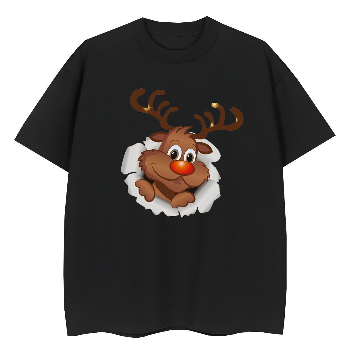 Soft T Shirts Men Christmas Breathable Short Sleeve Outdoor Floral Print 230g Cotton Men Tees Customized Clothings