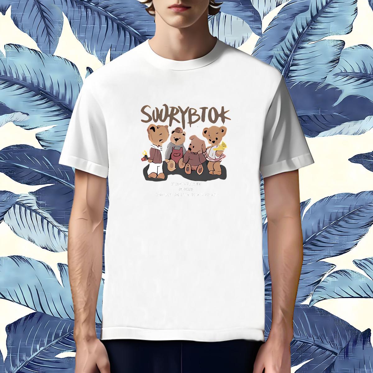 Brand T-Shirts bear Short Sleeve Soft Street Wear Cartoon Printing L-4XL 100% Cotton 230g Tshirt for Man Woman Factory Direct Clothings