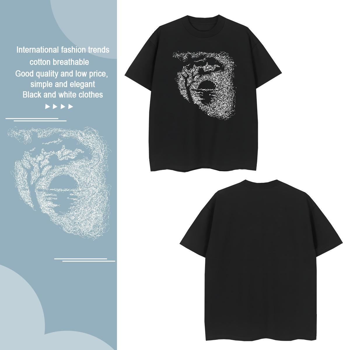 Cool Design tree Men T Shirts Summer Casual Men Tops Tees 230g Pure Cotton Fashion Designer O Neck Short Sleeves DIY Printed Top Tees