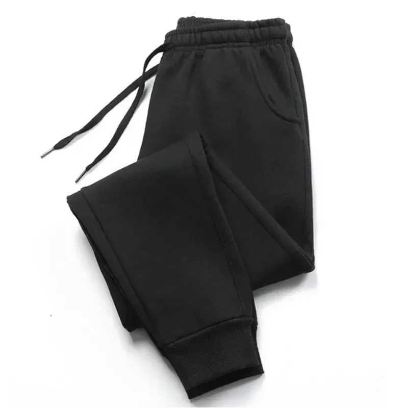New mens sports pants autumn and winter printed wool warm jogging pants mens outdoor sports clothing Harajuku streetwear casual TrousersW240725