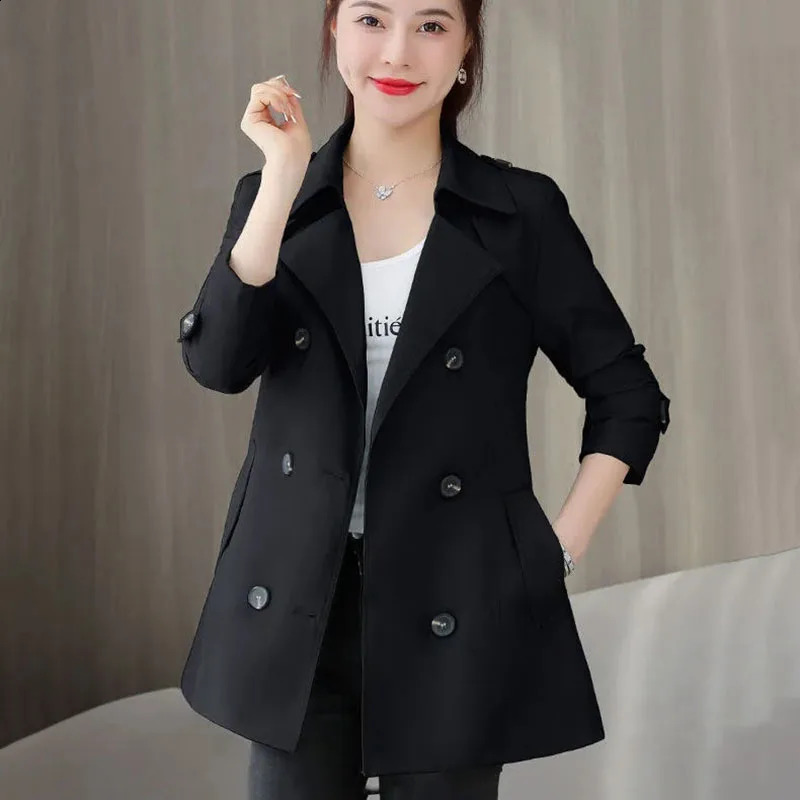 Casual double breasted ultrathin trench jacket Korean 5XL windproof classic and elegant womens Gabadian fashion with outerwear for Year 240814