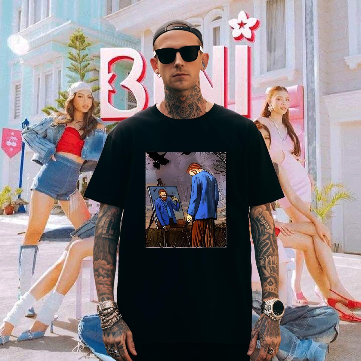T Shirt For Man 100% Cotton 230g portrait Casual Beach Short Sleeve Soft Customized Men Clothes T-Shirt Classic Casual TOP Quality Top Tees