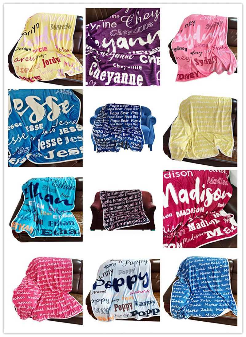 Custom Throw Blanket Name Personalised Childrens Boy Girl Flannel Fleece Blanket For Sofa Bed Anniversary Birthday Gift Y240815