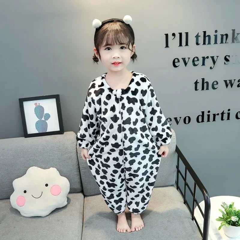 Baby Sleeping Bags Soft Warm Autumn Winter Coral Fleece Infant Romper Girl Boy Sleepwear Toddler Jumpsuit Christmas Gift 1-4 Y Y240814