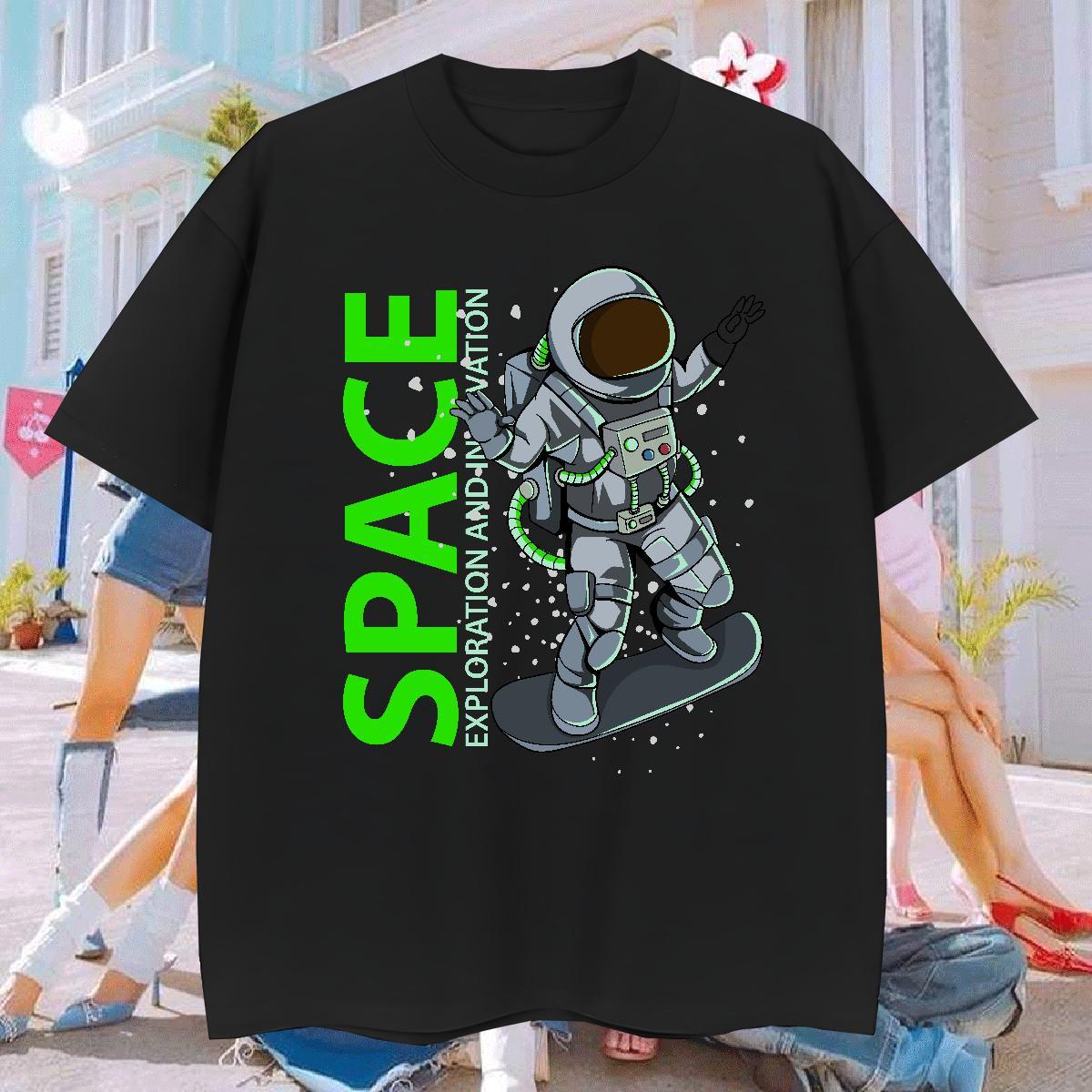 T-Shirts for Men 230g 100% Cotton universe Home Outdoor Breathable DIY Logo Oversized Tshirt for Man Woman Free Shipping Popular Tees Shirts
