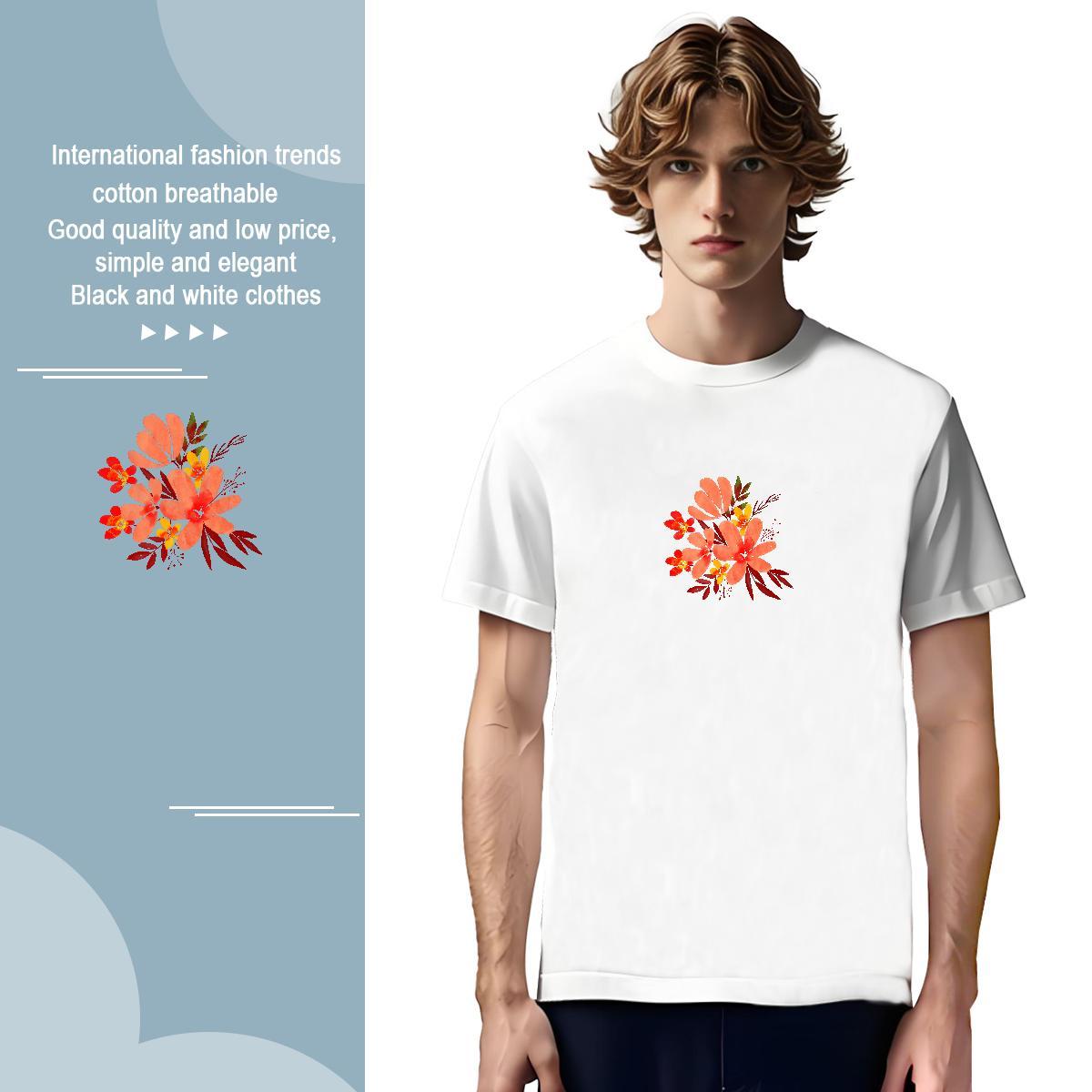 Mens T Shirts 230g 100% Cotton icon Street Breathable Short Sleeve Custom Printed Men Tees Fashion Designer High Quality Tops