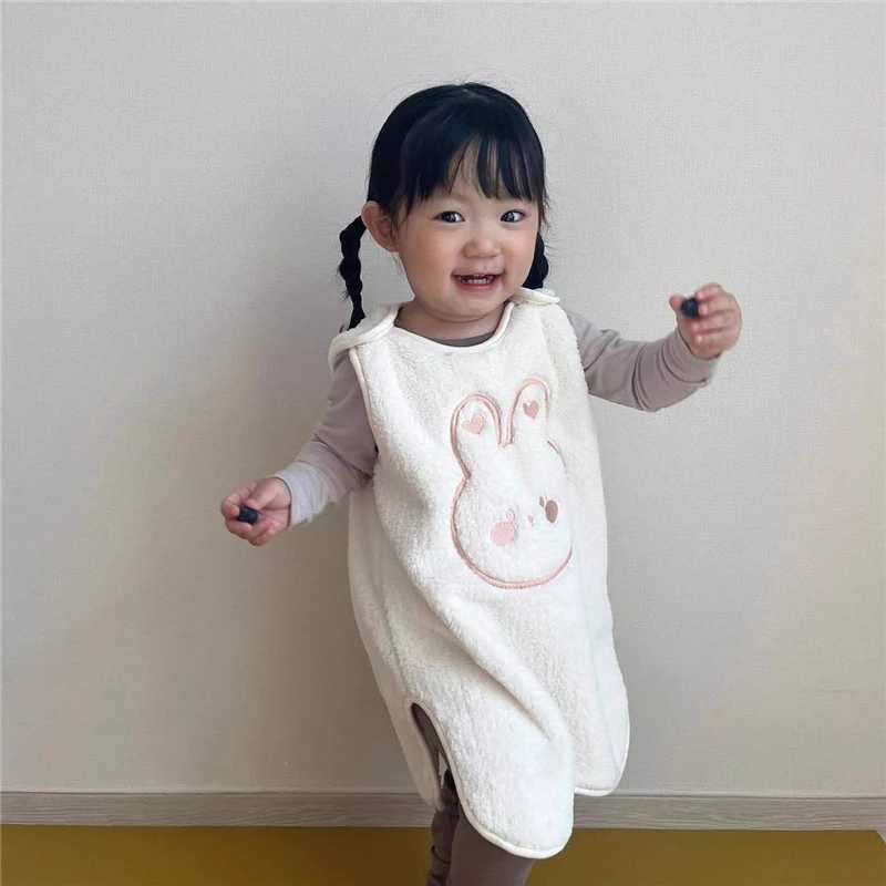 Warm Fleece Baby Sleeping Bag Newborn Blanket Sleepers Sleepsack Autumn Winter Anti-kick Quilt Infant Sleeveless Robe Sleepwear Y240814