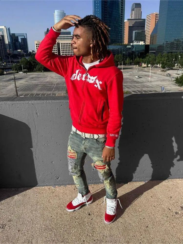 Y2k Zip Hoodie Little Devil Print goth Punk Sweatshirt Men hoodies SportCoat Pullover Gothic Long Sleeve Oversized hoodie jacket 240809