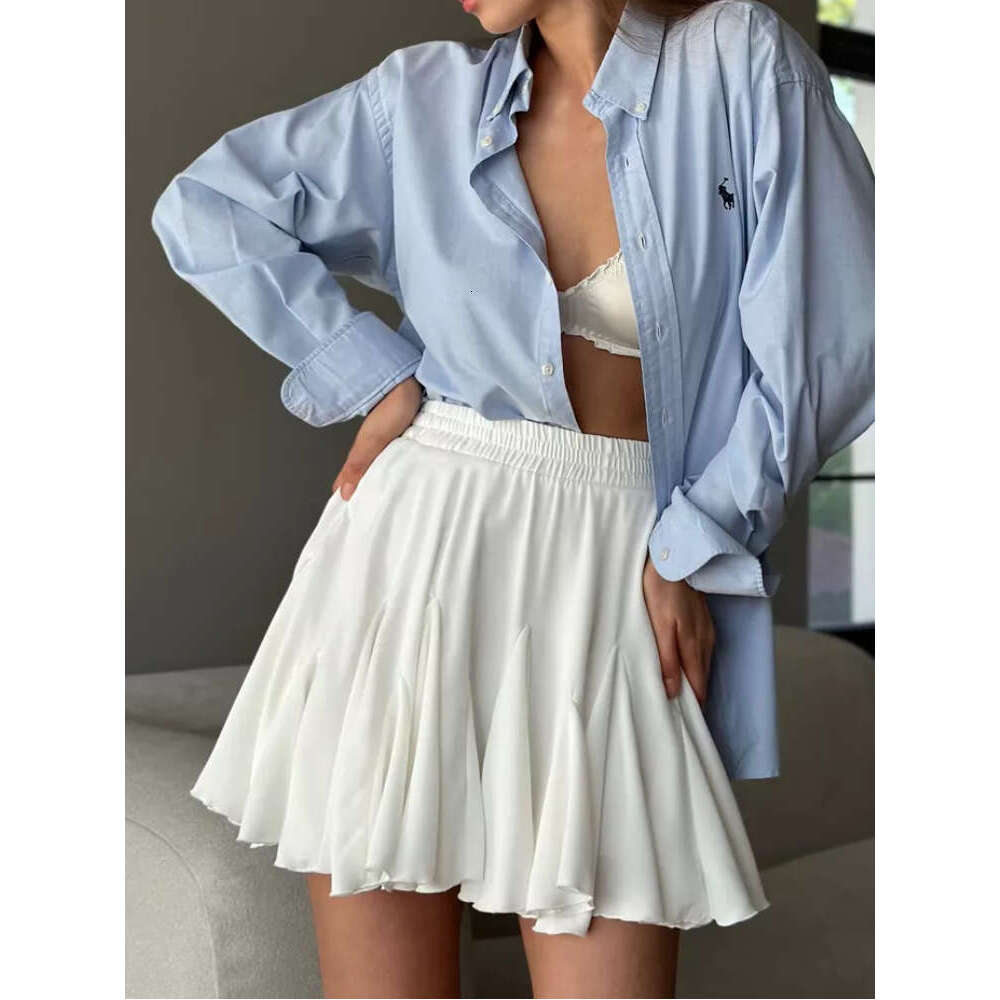 Summer DEEPTOWN White Sexy Cute Ruffle A-line Vintage Mini Pleated Tennis Skirt Elastic Waist Tutu Short Skirts for Women s