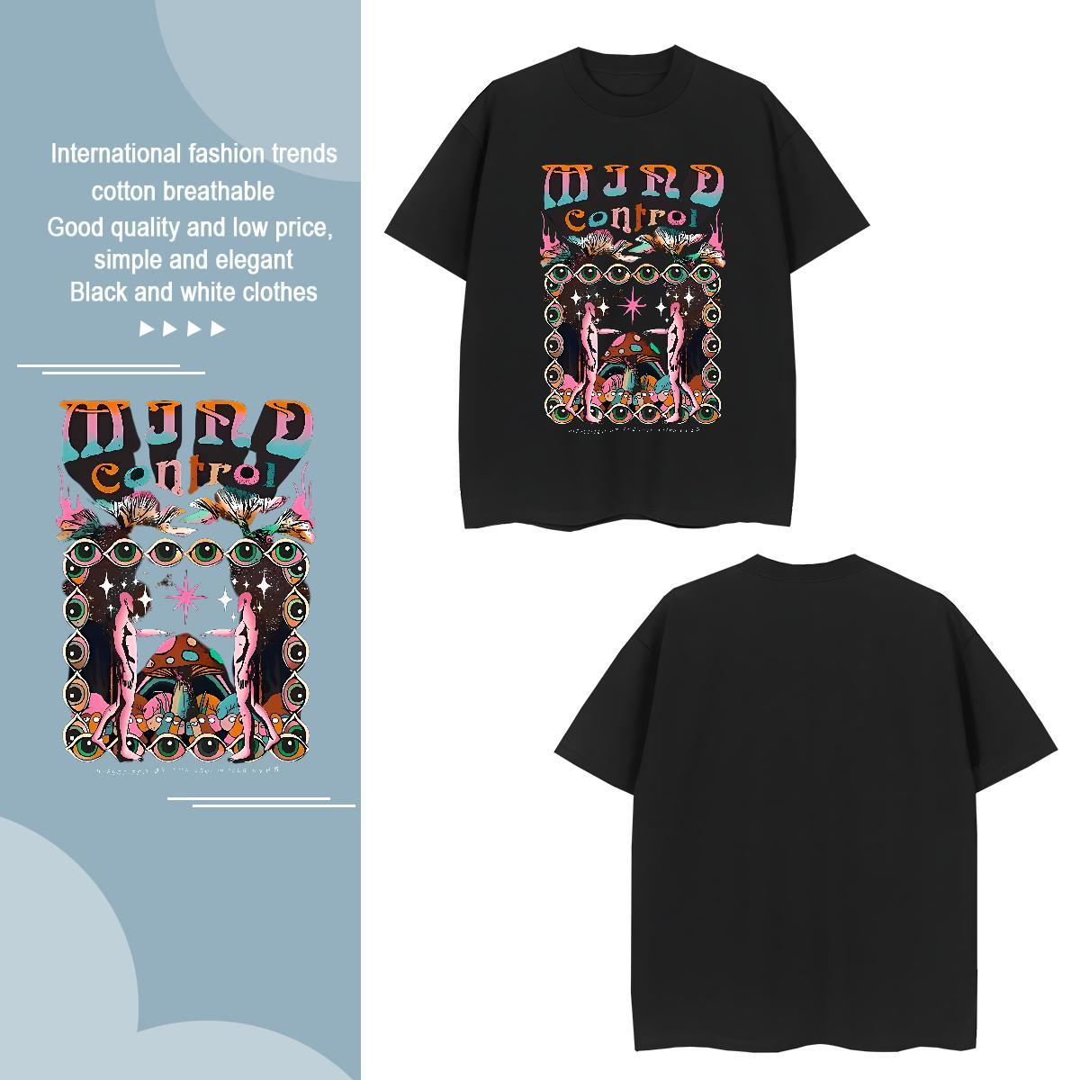 Men T Shirts 230g Cotton mushroom Street Casual Crew Neck Cartoon Print Men Clothes T-Shirt Stylist Brand Tees Shirts