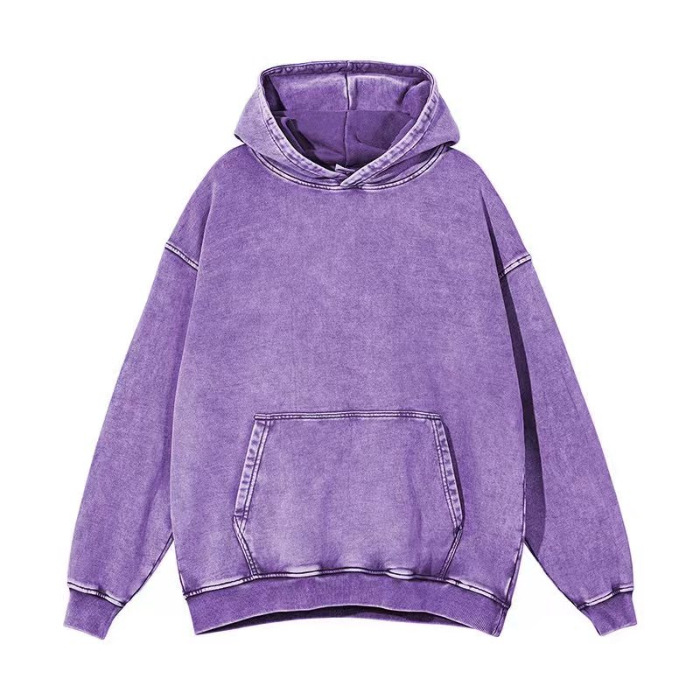 Unisex Harajuku Style Solid Color Heavy Hoodie for Fall and Winter Comfortable Y2K Pullover 240815