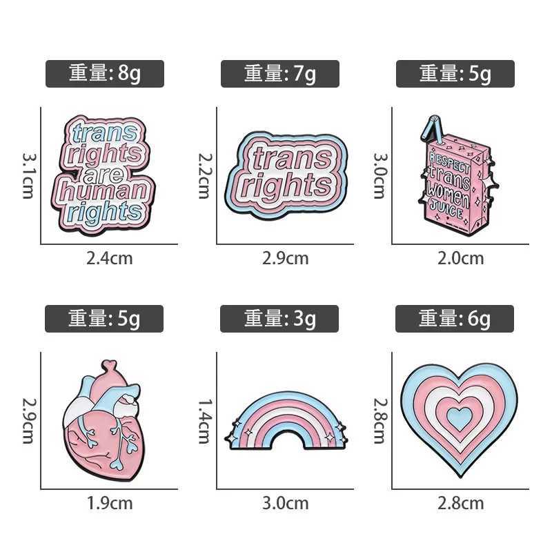 Trans Rights Are Human Rights Brooch Collar Badge Transgender LGBT Enamel Pin Gay Bisexual Clothing Jewelry Gift W240815
