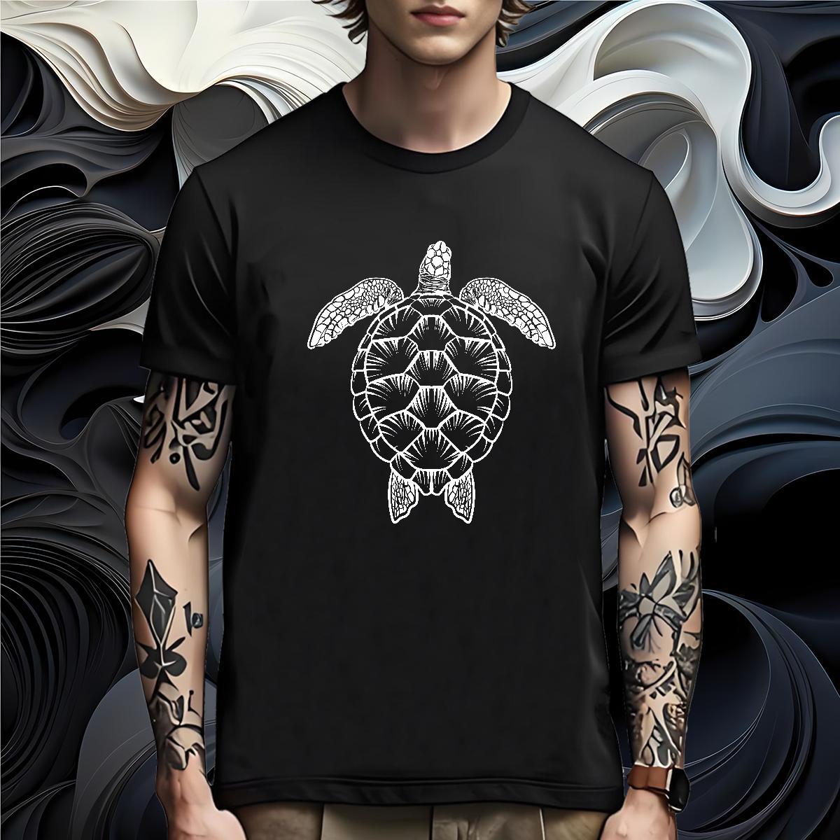 Free Shipping T Shirts Men tortoise Short Sleeve O-Neck Street Casual Custom Print Plus Size 230g 100% Cotton Men Tops Tees Fashion Designer Top Tees