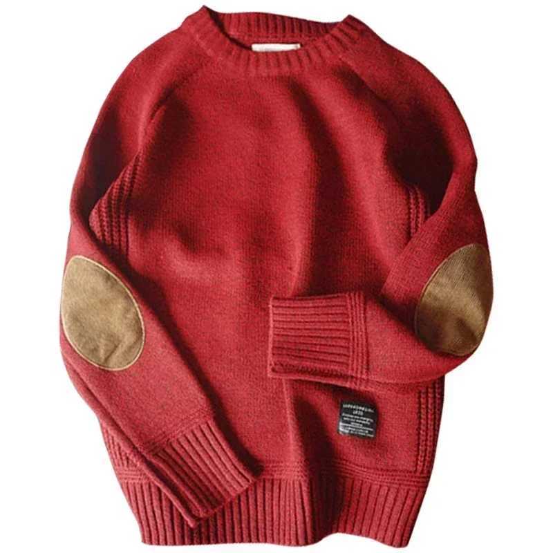 New Men Pullover Sweater Fashion Patch Designs Knitted Sweater Men Harajuku Streetwear O Neck Causal Pullovers Mens Plus SizeXJ240814