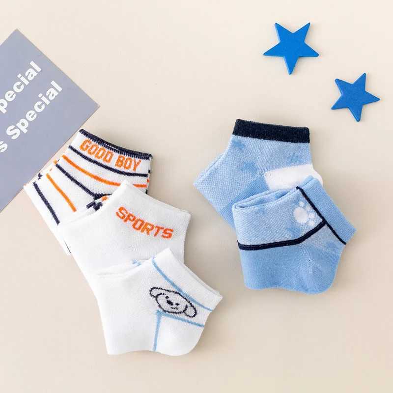 5 pairs of childrens socks summer fine mesh breathable not bulky feet new baby socks W240814