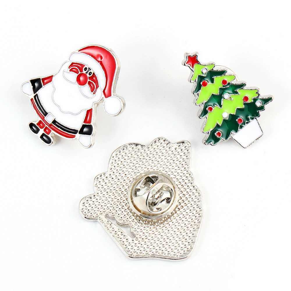 Merry Christmas Christmas Tree Snowman Reindeer Hat Enamel Pin Pack Collar Badge Childrens Friends Party Gifts W240815