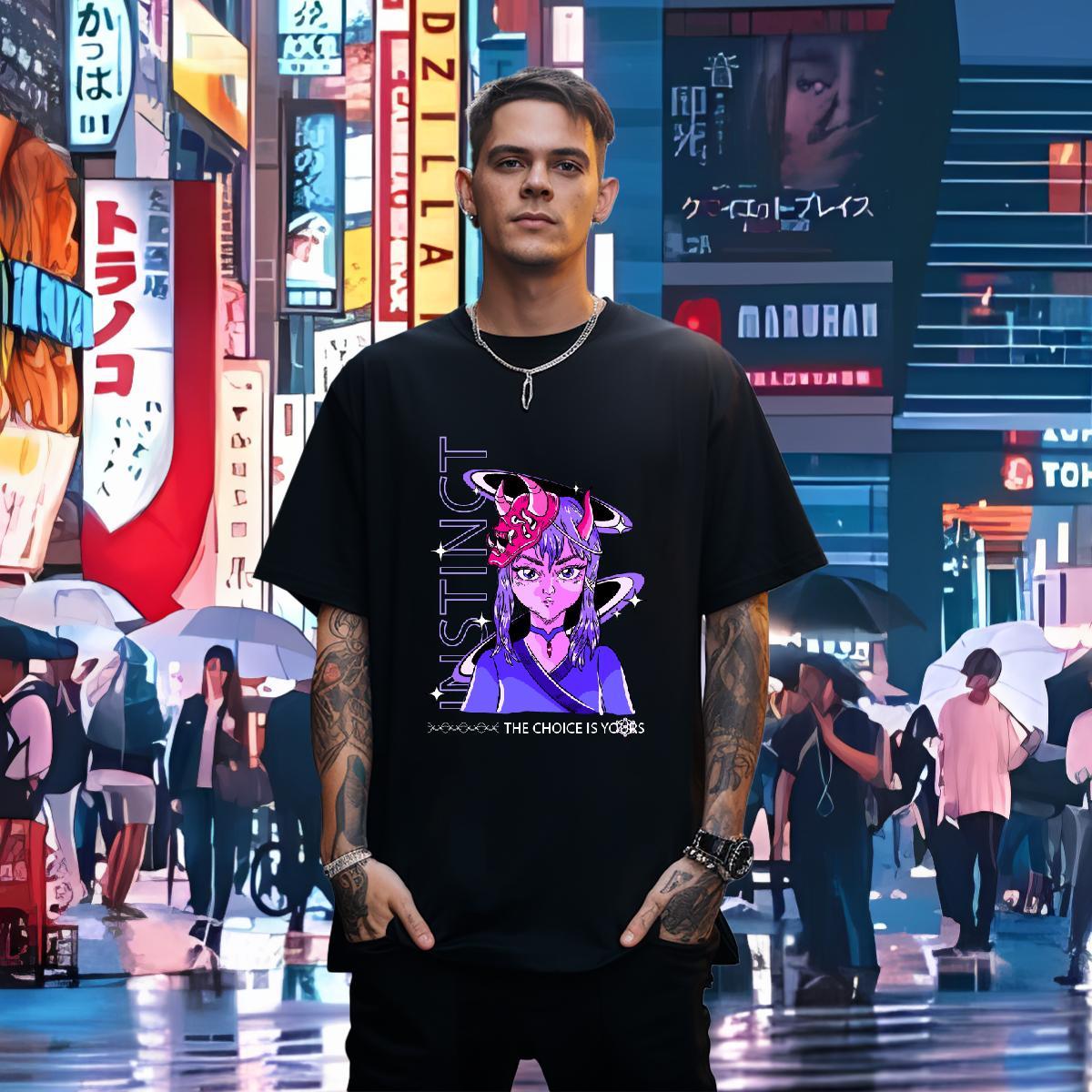 T-Shirts 100% Cotton 230g portrait Daily Wear Short Sleeve Soft Custom Anime Men Clothes T-Shirt Fashion Designer High Quality Tees Shirts