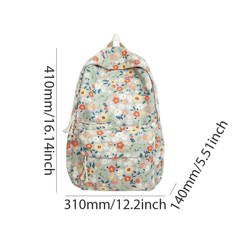 Women Daily Rucksack Adjustable Strap Floral Casual Multifunction Knapsack Corduroy Trendy Daypack Commuting Backpack 240813