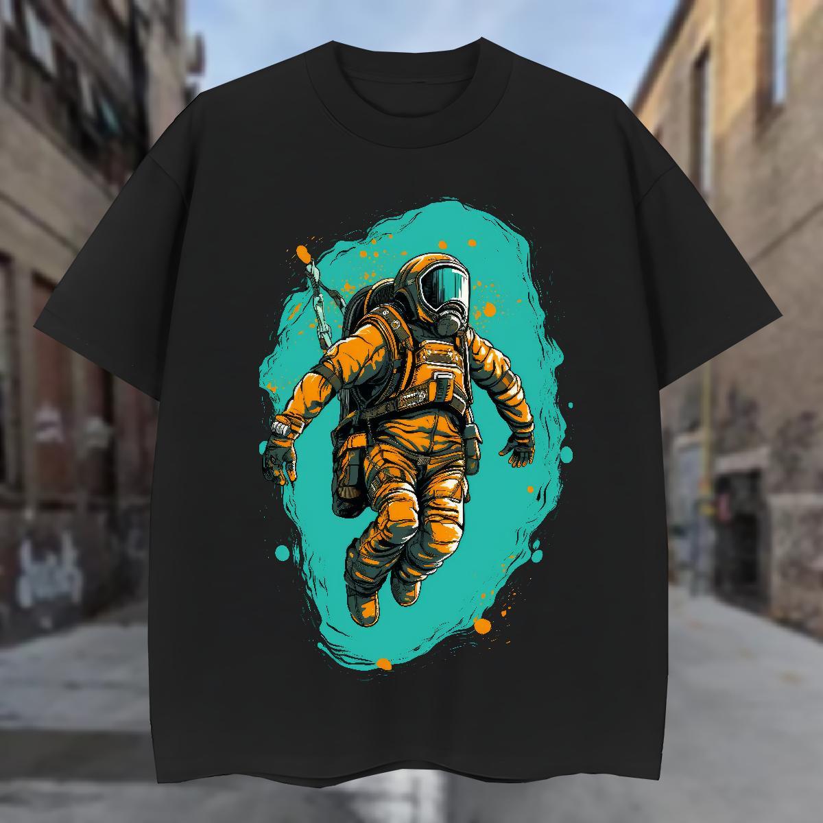 T Shirt For Man 230g Cotton universe Spring Summer Breathable Crew Neck Graphic Tshirts Fashion Popular Tops
