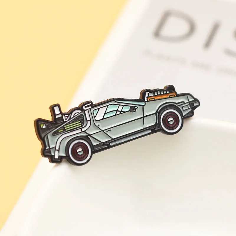 Delorian Returns to the Future Anime Enamel Pin Car Collar Badge Manga Chest Women Fashion Jewelry Accessories Gifts W240815