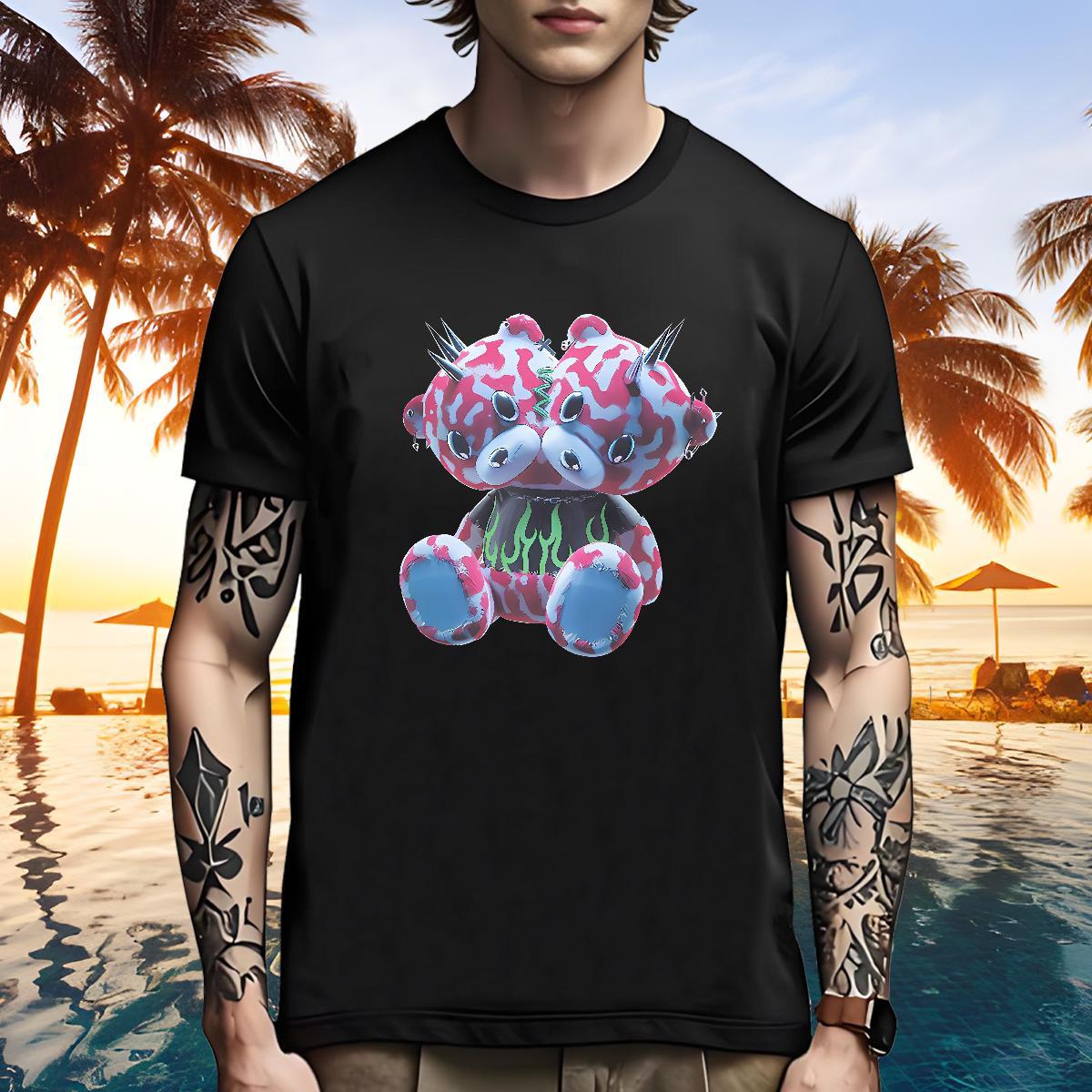 Popular T Shirts Men bear Breathable Crew Neck Street wear Hip Hop White Plus Size 100% Cotton 230g Men Tshirts Designer Fashion Tee Shirt