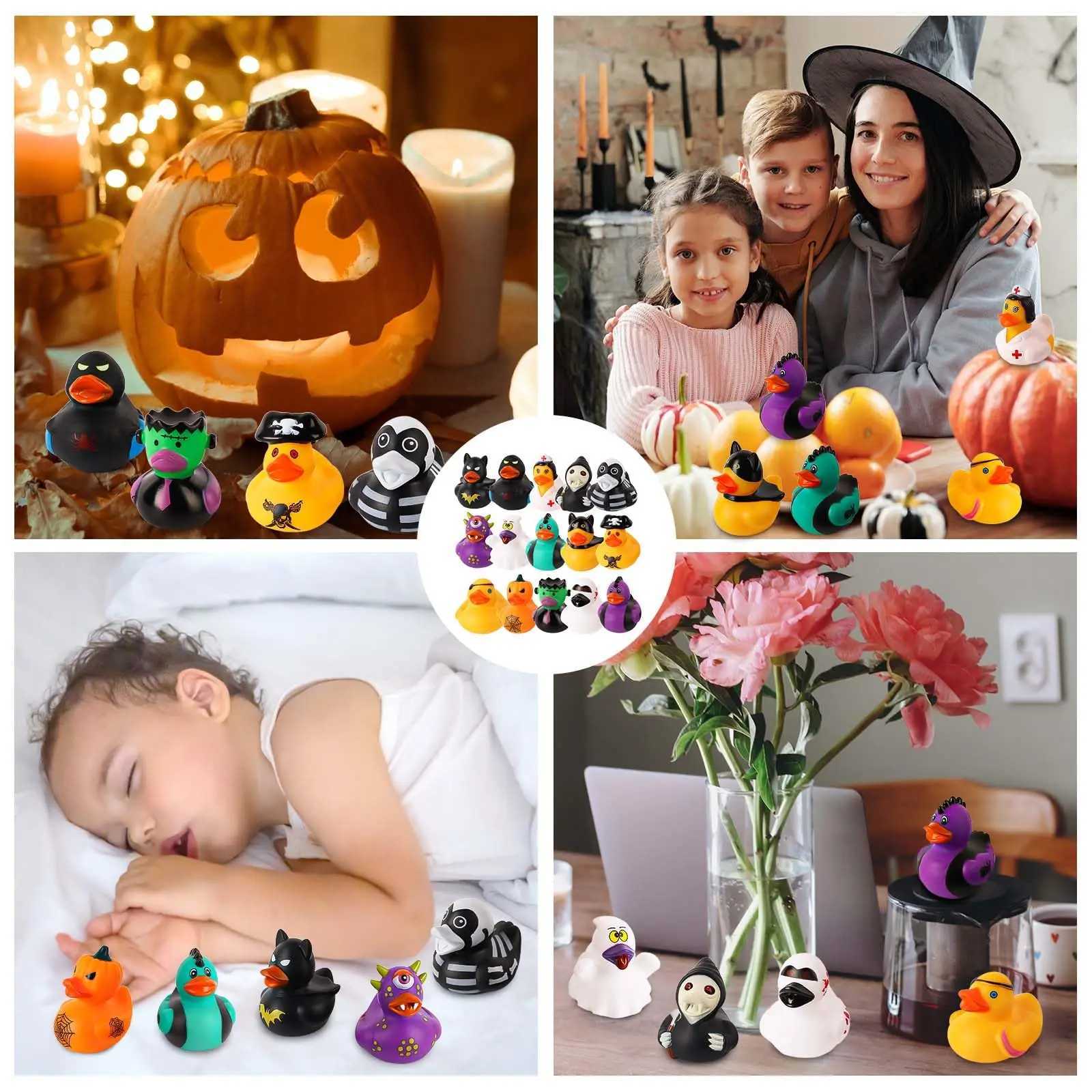 2/6/12 PC Halloween Rubber Ducks Halloween Ducks for Jeeps with Various Halloween Characters Novelty Rubber Duck ToysXJ240815