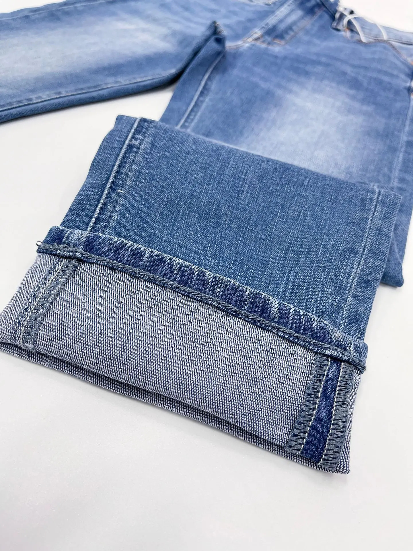 Women Stretch straight denim pants fashion casual ankle-length jeans 240815