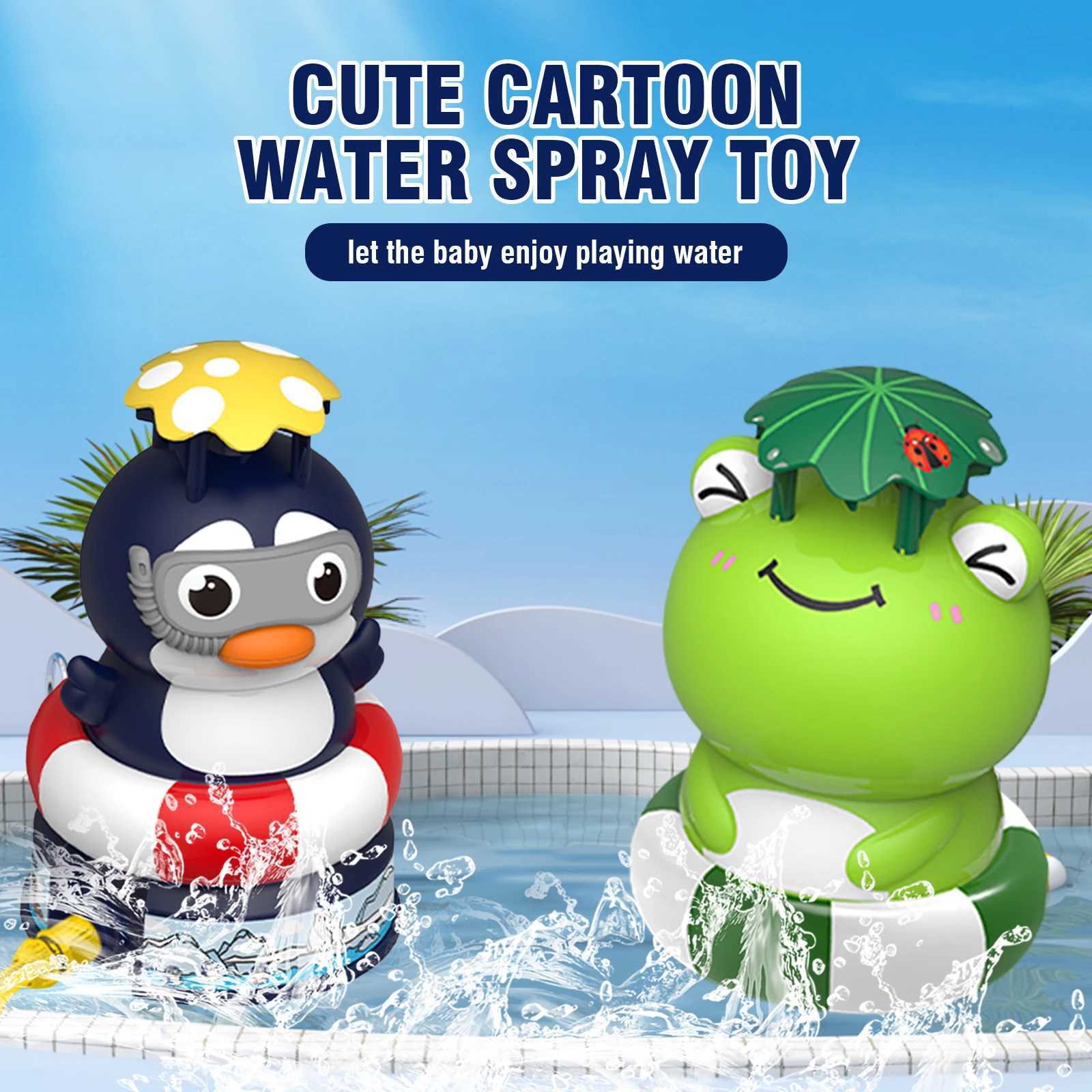Cute Flying Water spray Launcher Boys and Girls Toys Cartoon Water Rocket Sprint Children Gift Summer Outdoor Party Bath GameW240814
