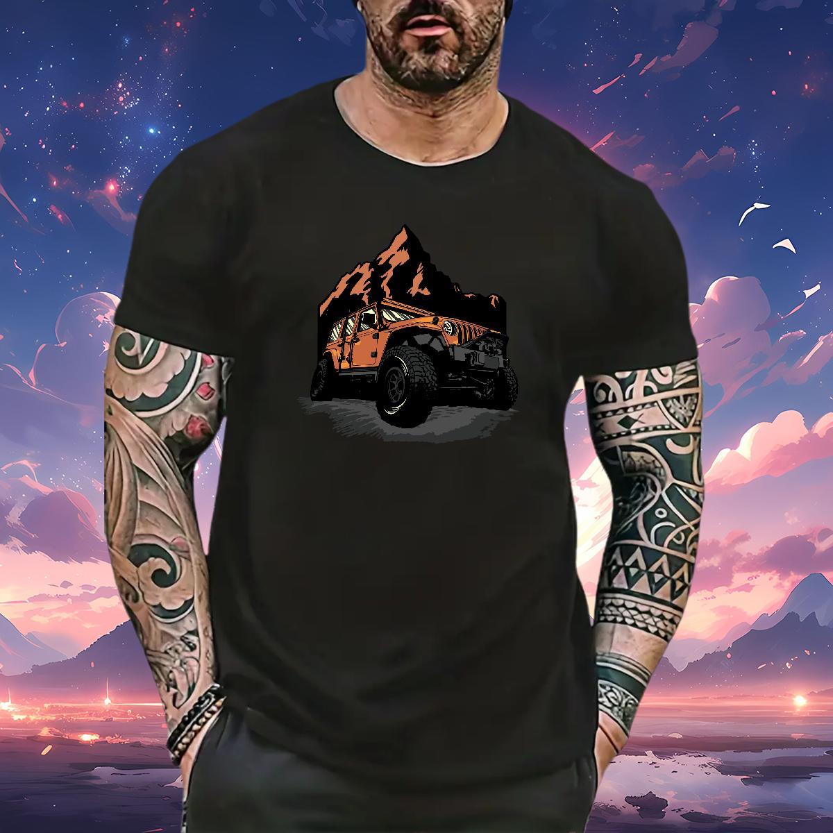 Classic car T shirt Sports Casual Men Clothes T-Shirt 230g Cotton Stylist Short Sleeve O-Neck Custom Big Size Tshirts