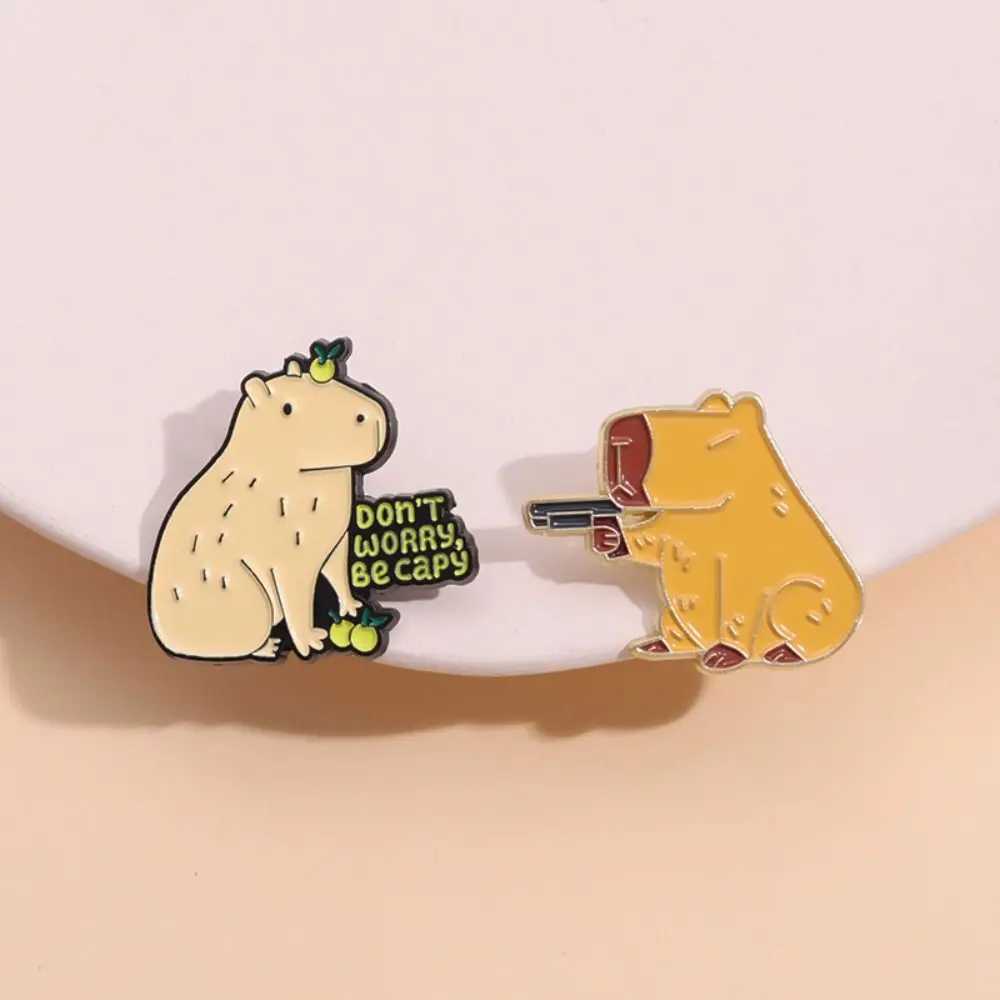 Dont worry about making jewelry brooches strapless brooches enamel animal Capibala brooches cute lapel Capibala badges and skins W240815