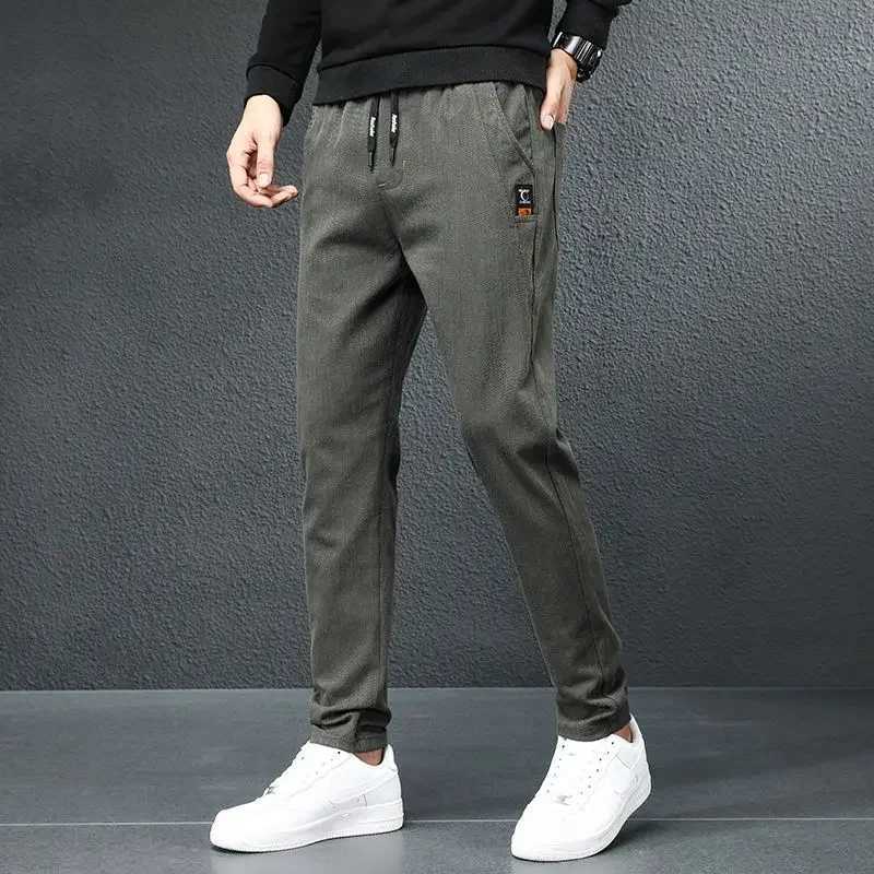 Trouser mens slim fit mens casual pants business pocket free delivery cotton fashion sales streetwear Harajuku new fashionW240725