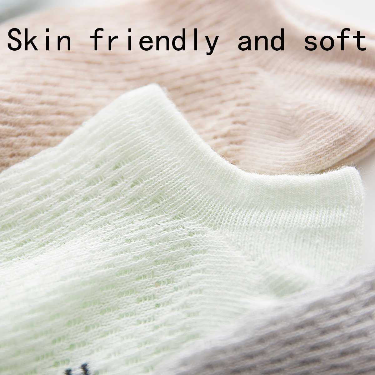5 pairs of breathable and fashionable boat socks with mesh suitable for both boys and girls cotton blend for comfort casual and cute W240814