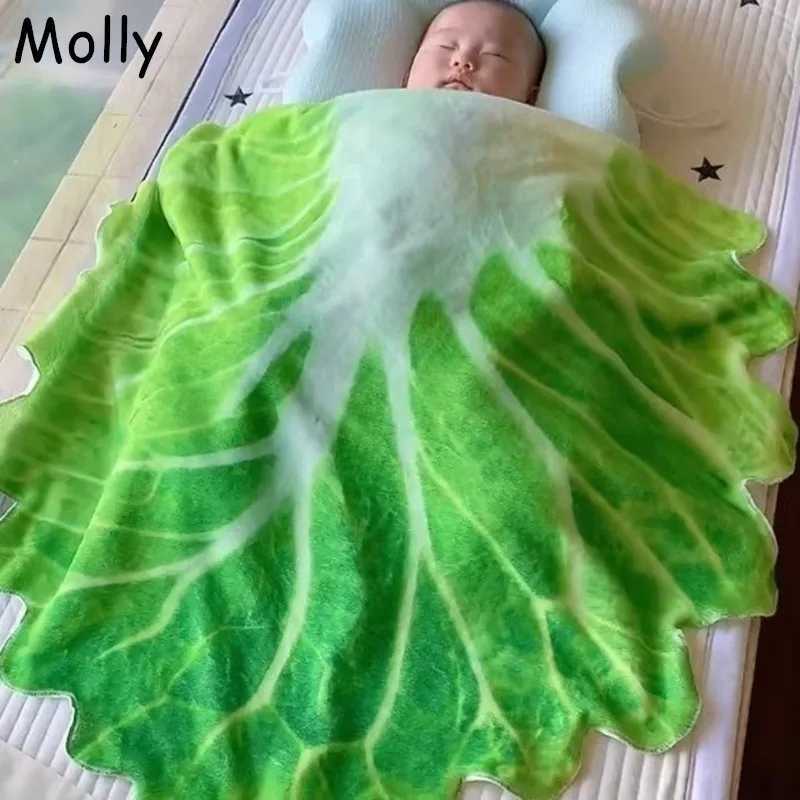 Baby Cabbage Blanket Funny Cabbage Soft Warm Flannel Blanket Leisure Throw Blankets Bed Quilt Vegetables Print Blankets for Kids Y240815