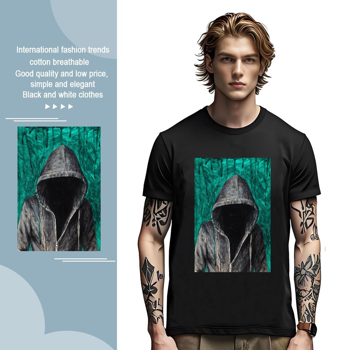 Men T Shirts 230g Cotton portrait Summer Casual O-Neck Short Sleeve Oversized 4XL Tshirts Custom Designer Top Tees