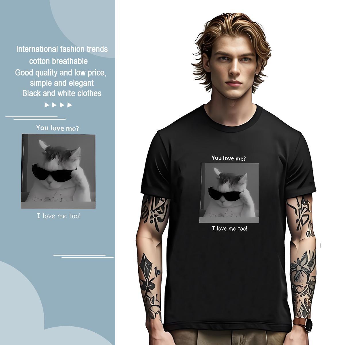 Man T Shirts 230g 100% Cotton character Street Casual Breathable Short Sleeve Custom Printing Tshirt for Man Woman Stylist Brand Tops