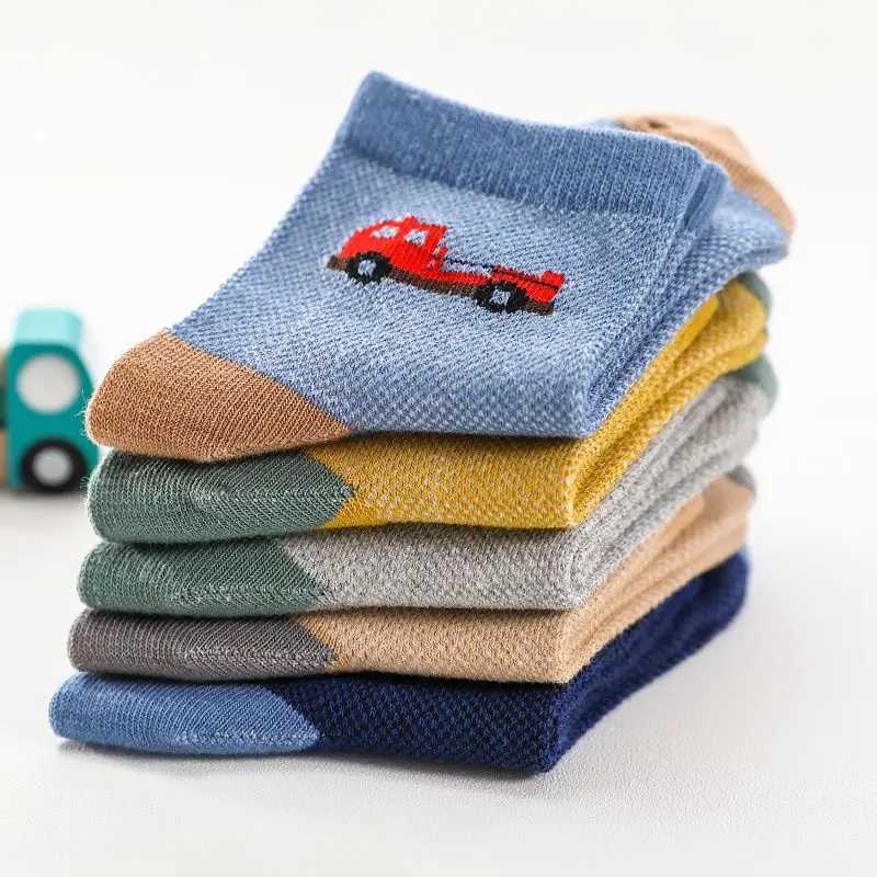 5 pairs of childrens socks cute cartoon bear boys and girls winter socks spring summer soft cotton breathable sports childrens socks W240814