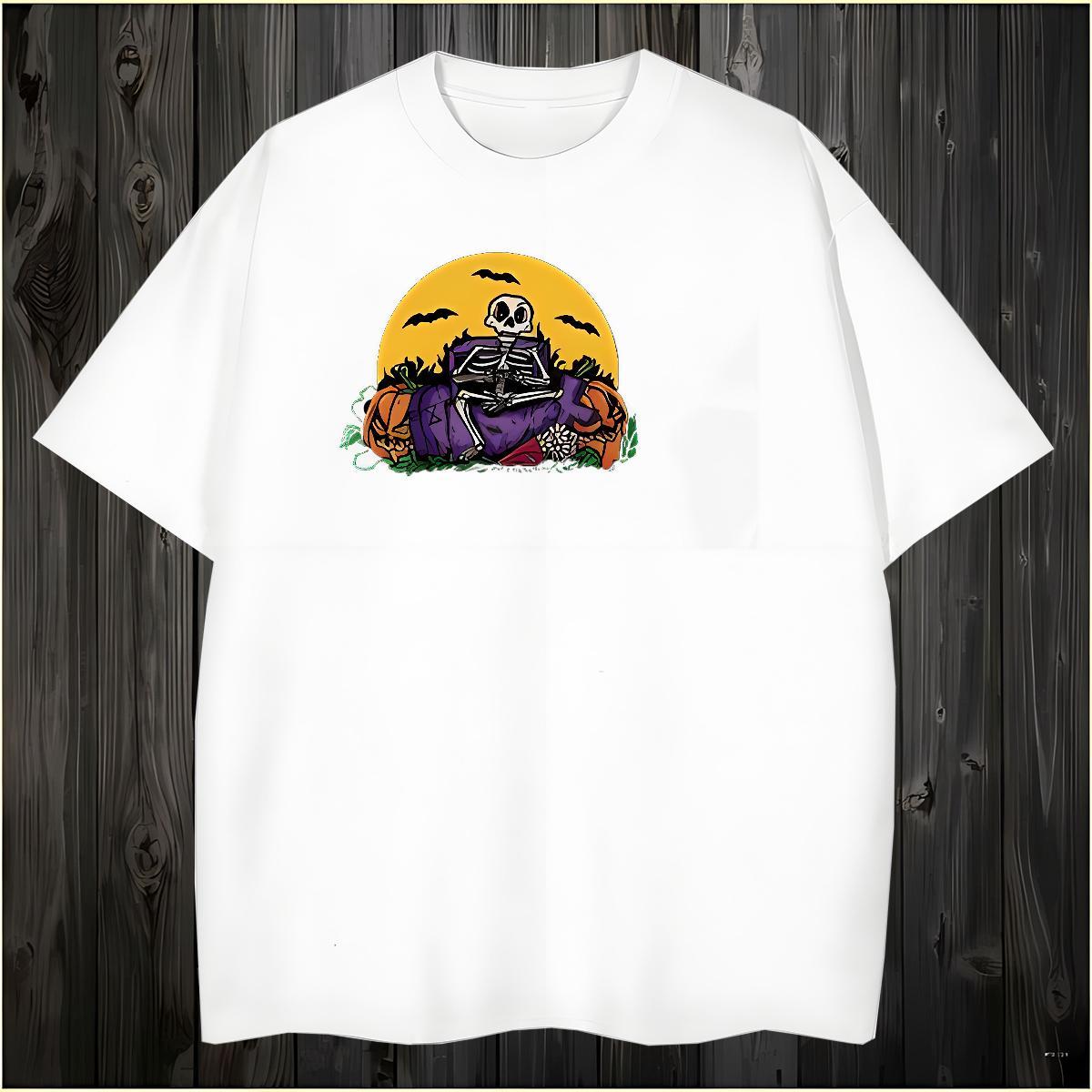 Soft Mens T Shirts skull Breathable Hip Hop Street Customized 230g Pure Cotton Couples T Shirts Brand Clothes