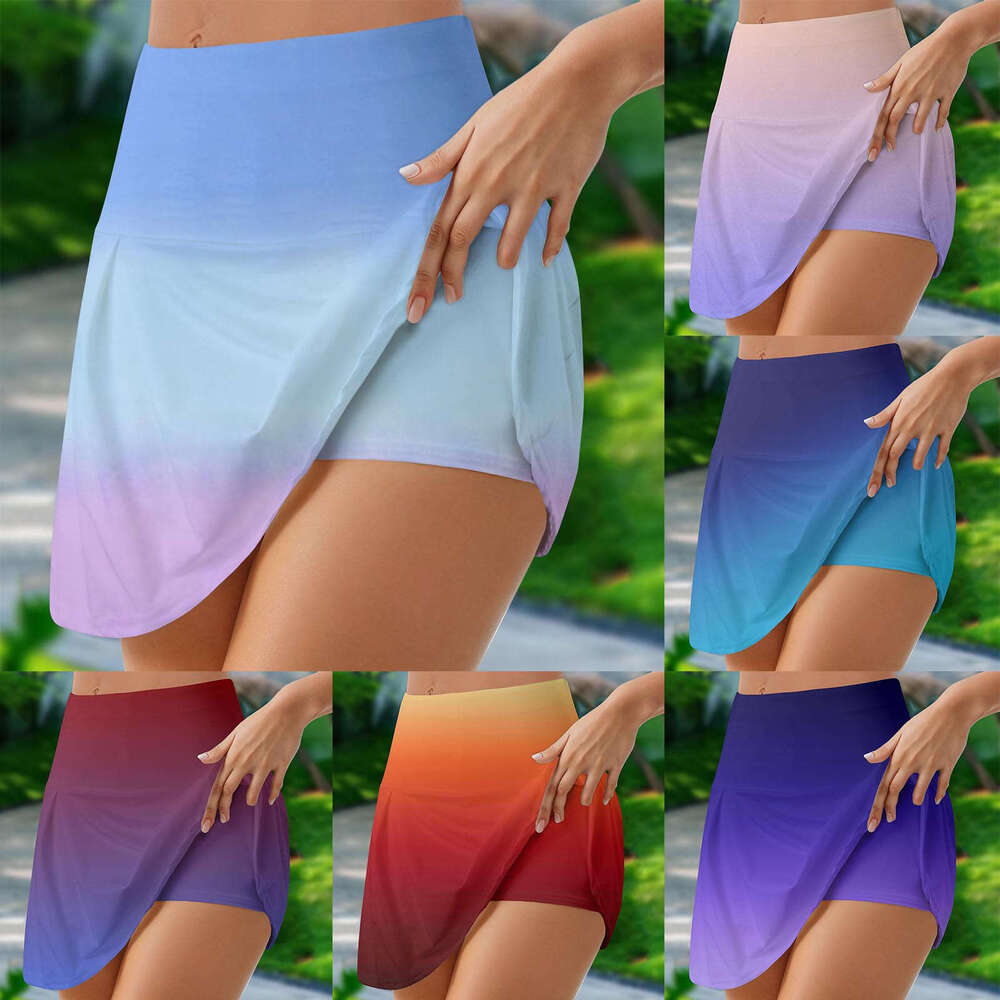 Daily Womens Casual Workout Printed Tennis Yoga Sport Active Shorts Vintage Fashion 2024 Holiday Loose Skirt