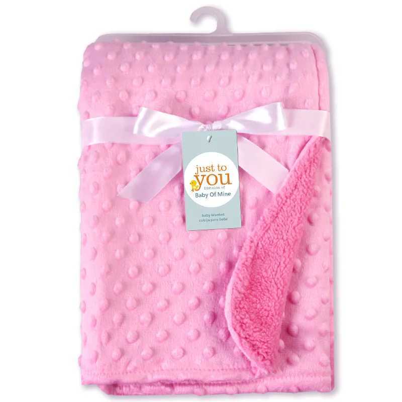 75*120CM Autumn Baby Blanket Warm Double Layer Swaddle Wrap Newborn Thermal Soft Fleece Bath Towel Baby Stroller Blanket Y240815