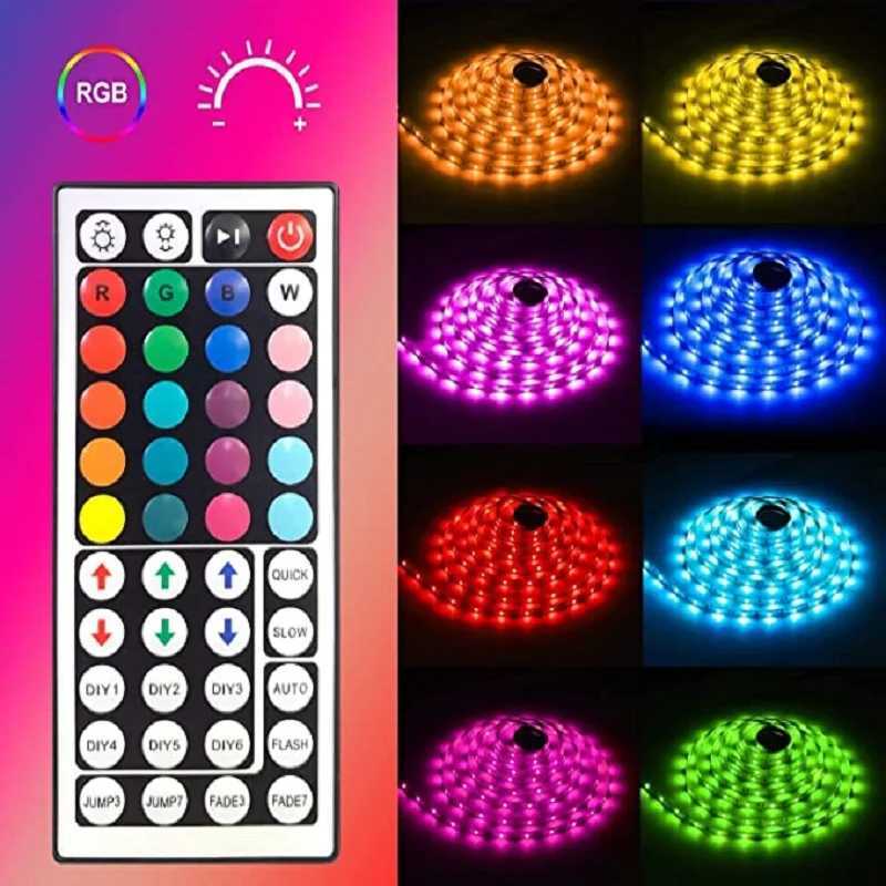 LED Strip Lights 1-5m 10m 15m 20m 30m Rgb Tape Neon Led Lights SMD5050 DC5v Led Lamp Music Sync Gaming Room Decoration Luces Led CL240815