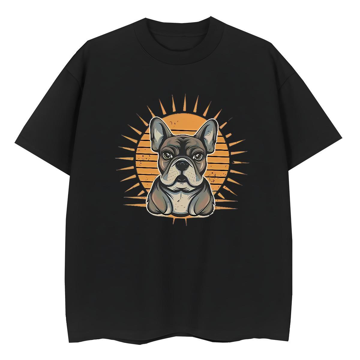 Popular Men T Shirts dog Crew Neck Hip Hop Anime Print 230g Cotton Men Tops Tees Custom Clothings