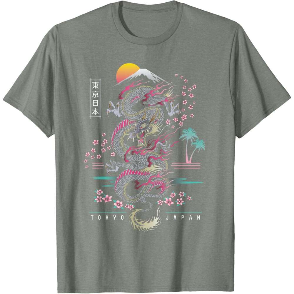 25ss T shirt for Mens Japanese Tokyo Dragon Asian inspired retro 80s style T-Shirt Shirts Tshirt Graphic Tee Casual Tops Short sleeve Free shipping