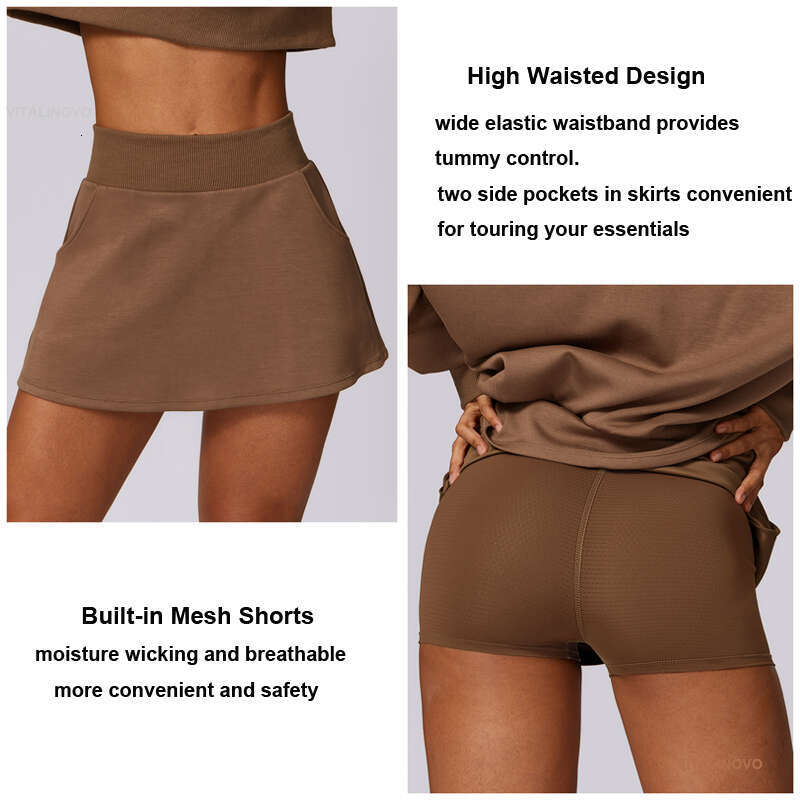 Golf VITALINOVO for Women High Waisted Tennis Skort with 2 Pockets A Line Athletic Skirt Pickleball Workout Skirts thletic s