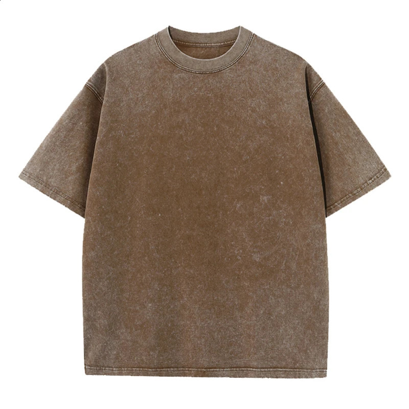 American mens Tshirt cotton loose crew collar oversized Y2k casual retro short sleeved w240822