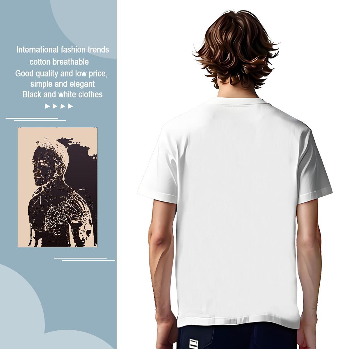 T-Shirts 100% Cotton 230g portrait Anime Printing Street Breathable Short Sleeve Skull Men Tees Designer Fashion Brand Tees Shirts