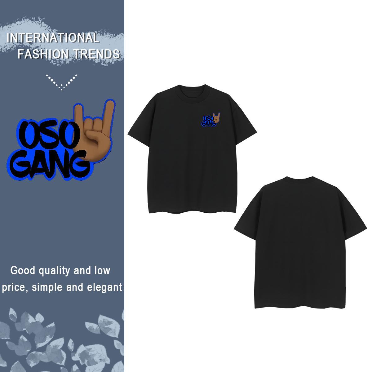 Classic finger T Shirts Men Spring Summer Tshirts 230g 100% Cotton New Arrival Round Neck Short Sleeve Floral Print Polos