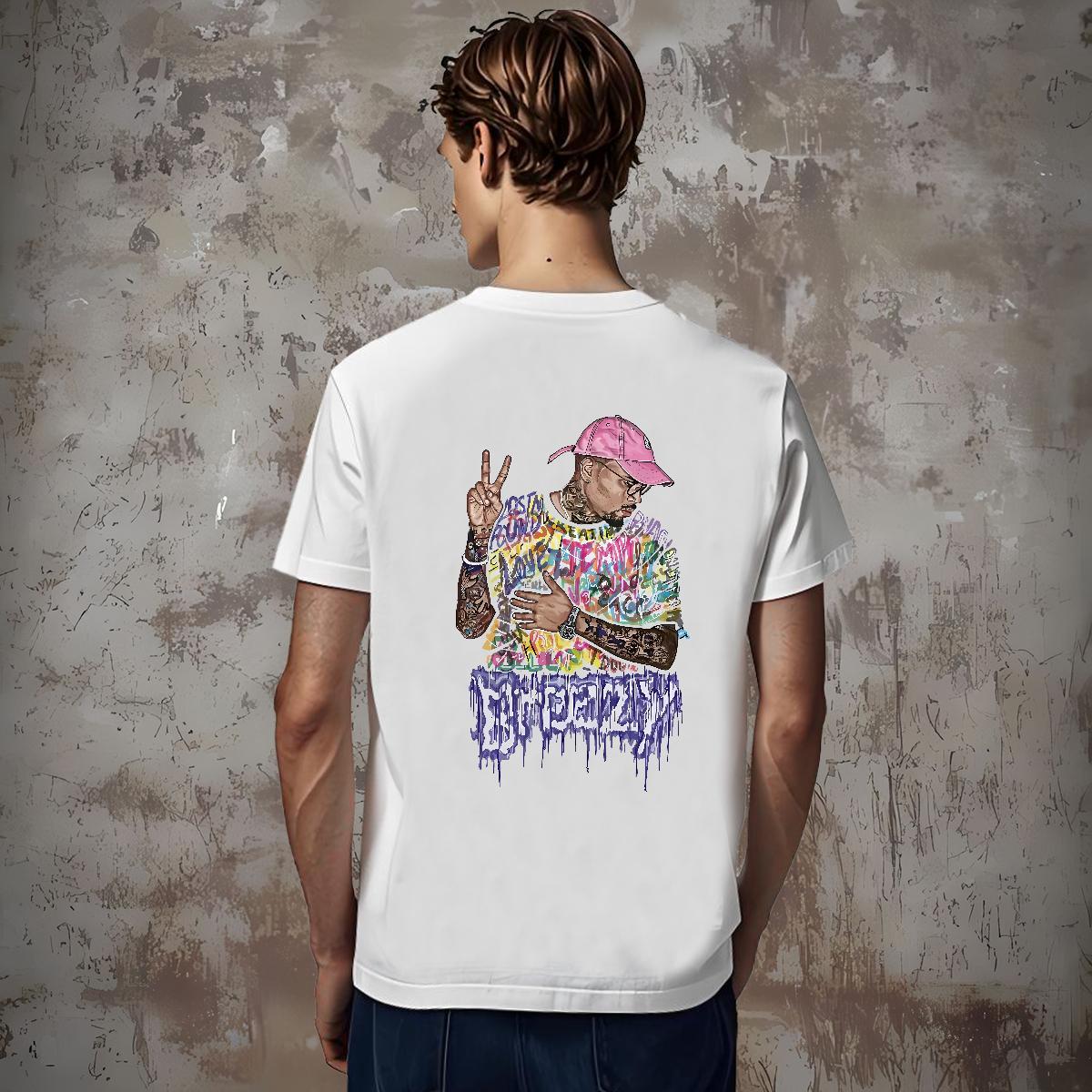Free Shipping hiphop Man T Shirts Hip Hop Street Men Tees 230g Cotton Stylist Round Neck Short Sleeve Black White Polos