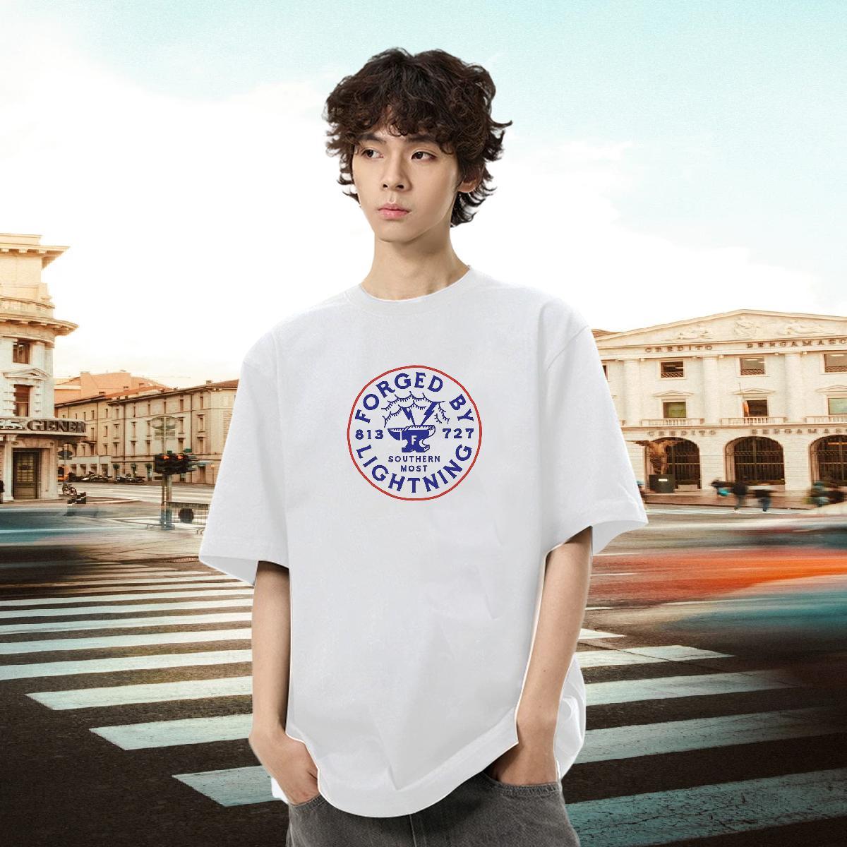 High Quality Men Clothes T-Shirt Sport 230g Cotton Customized Short Sleeve O-Neck letter T-Shirts New Arrival Tops Tees