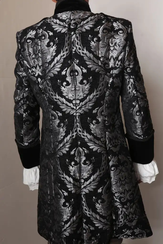 Mens Renaissance Victorian Gothic Brocadege Golden Coat Colonial Pirate Captain Helenchie Coat Gothic Costume Jacket Customization 240814